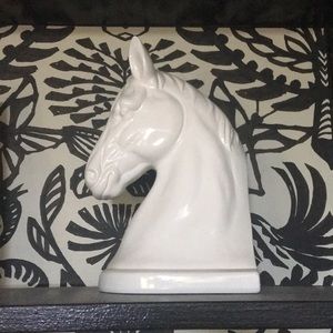 Ceramic white horse bust (bookend)